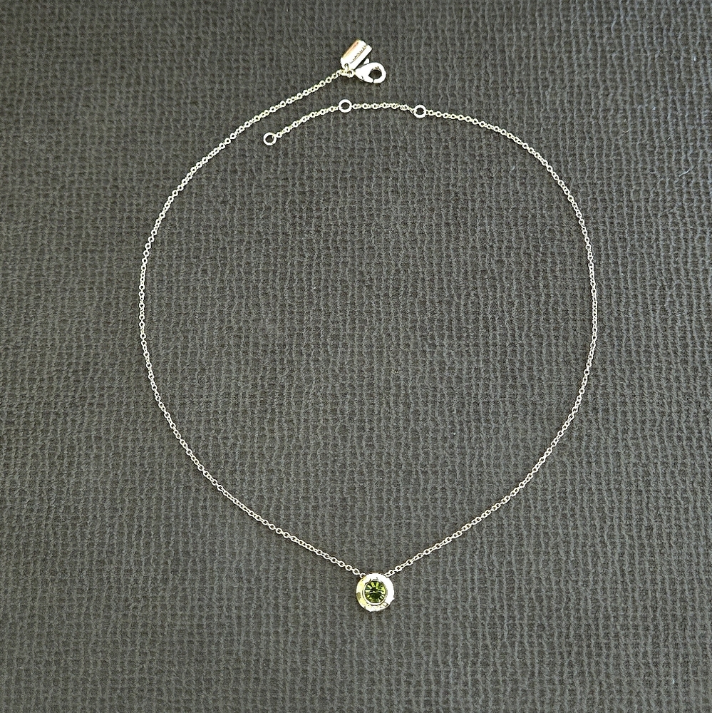 Coach Raised Gold💛 Slider Disc💿 Pendant Necklace - NIB - Picture 5 of 16